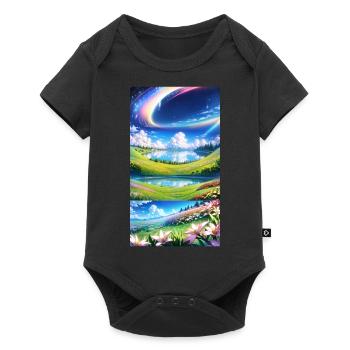 Landscape with 4 Areas - Baby Premium short-sleeve bodysuit - black - Front