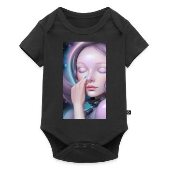 Space Sisters Number 2 - Baby Premium Kurzarmbody - Schwarz - Vorne