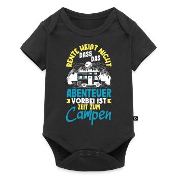 Rente heißt Zeit zum Campen - Baby Premium Kurzarmbody - Schwarz - Vorne