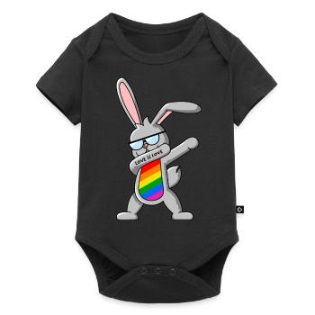 Gay Pride Dab Dance Bunny - Body à manches courtes Premium Bébé - noir - Devant