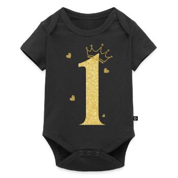 1st anniversary golden crown - Baby Premium short-sleeve bodysuit - black - Front