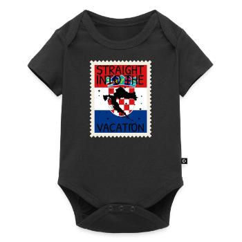 Drapeau de la Croatie Adriatique Zagreb Drapeau croate - Body à manches courtes Premium Bébé - noir - Devant