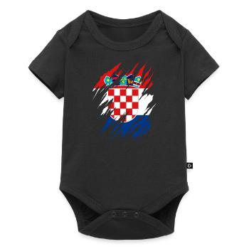 Drapeau de la Croatie Adriatique Zagreb Drapeau croate - Body à manches courtes Premium Bébé - noir - Devant