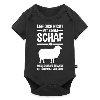 Landwirt Schäfer Bauernhof Schafe - Baby Premium Kurzarmbody - Schwarz - Vorne