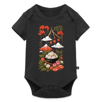 Festival japonais & Onigiri Art Design - Body à manches courtes Premium Bébé - noir - Devant