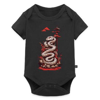 Traditional Japanese tattoo snake design - Baby Premium short-sleeve bodysuit - black - Front