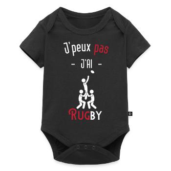 J'peux pas j'ai rugby - Body à manches courtes Premium Bébé - noir - Devant