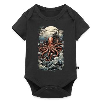 Ukiyo-e Japan Art Style Esthétique Kraken - Body à manches courtes Premium Bébé - noir - Devant