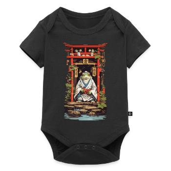 Fantasy Frog in Temple Japan Retro Design - Baby Premium short-sleeve bodysuit - black - Front