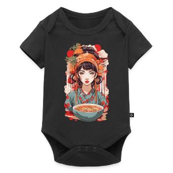 Ramen Retro Popart Japon Design Esthétique - Body à manches courtes Premium Bébé - noir - Devant
