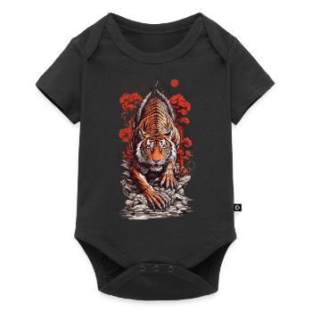 Asian Tiger Tattoo Japan Wildcat Art - Baby Premium short-sleeve bodysuit - black - Front