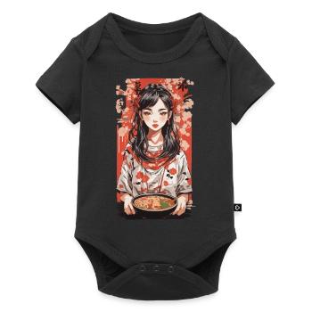Soupes Ramen Japonaises Style Ukiyo-E - Body à manches courtes Premium Bébé - noir - Devant