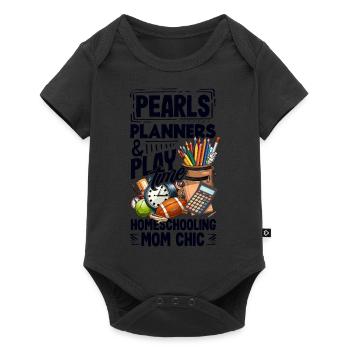 Classic Homeschool Mom Tradwife Homeschooling - Baby Premium short-sleeve bodysuit - black - Front