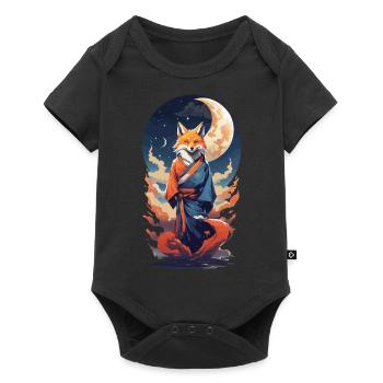 Mystical Kitsune in Kimono Japan Anime Yokai - Baby Premium short-sleeve bodysuit - black - Front