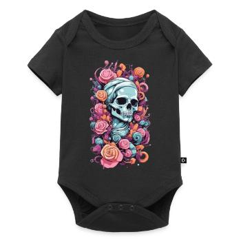 Pastel Goth Roses crâne occulte Weirdcore Design - Body à manches courtes Premium Bébé - noir - Devant