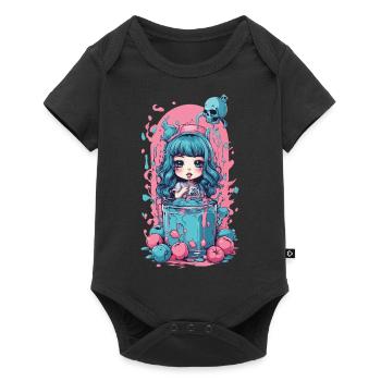 Gothique Kawaii Milkshake Anime Goth Design - Body à manches courtes Premium Bébé - noir - Devant