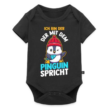 Pinguin - Baby Premium Kurzarmbody - Schwarz - Vorne