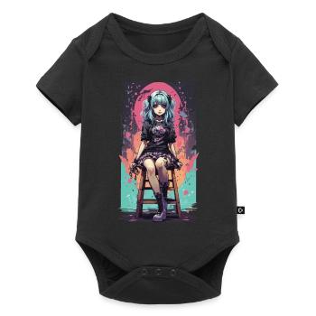 Anime Goth Girl Kawaii Pastel Streetwear - Body à manches courtes Premium Bébé - noir - Devant