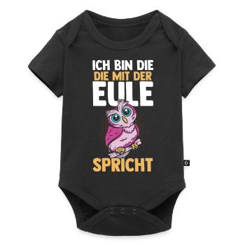 Eulen - Baby Premium Kurzarmbody - Schwarz - Vorne