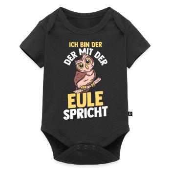 Eulen - Baby Premium Kurzarmbody - Schwarz - Vorne