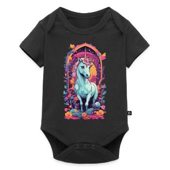 Licorne pastel magique meilleur ami pour les filles - Body à manches courtes Premium Bébé - noir - Devant