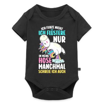 Ich Furze Nicht Einhorn - Baby Premium Kurzarmbody - Schwarz - Vorne