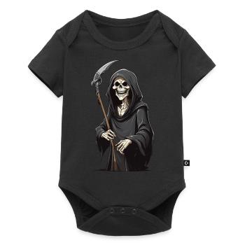 Dessin animé drôle de la Faucheuse pour Halloween - Body à manches courtes Premium Bébé - noir - Devant