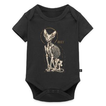 chat sphinx squelette tatouage - Body à manches courtes Premium Bébé - noir - Devant