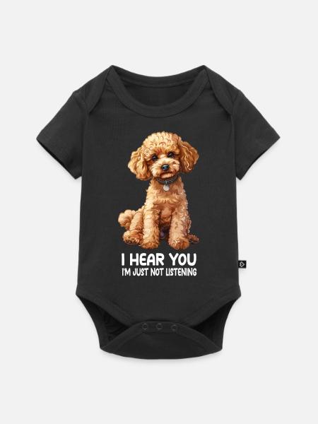 Pudel - Baby Premium Kurzarmbody - Schwarz