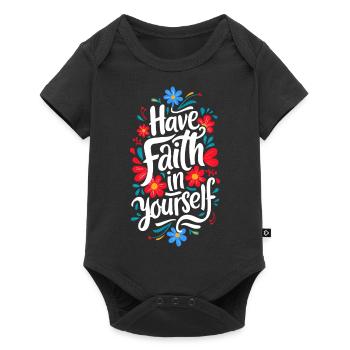 Confidence Courage Flowers Ornament New Beginning - Baby Premium short-sleeve bodysuit - black - Front