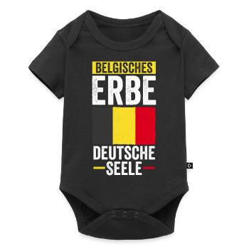 Belgian Belgian German Heart Belgium - Baby Premium short-sleeve bodysuit - black - Front