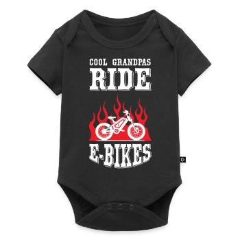 Cool Grandpas Ride E Bike - Baby Premium short-sleeve bodysuit - black - Front