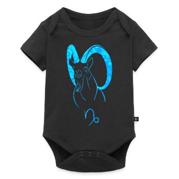Steinbock - Baby Premium Kurzarmbody - Schwarz - Vorne