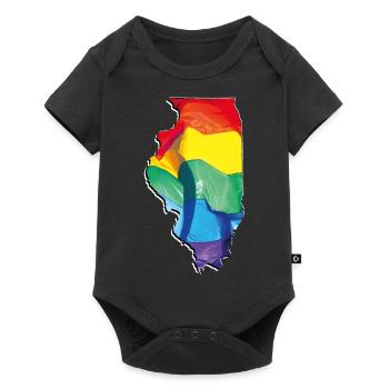 Illinois (United States) | Real Flag | LGBTQIA+ - Baby Premium short-sleeve bodysuit - black - Front