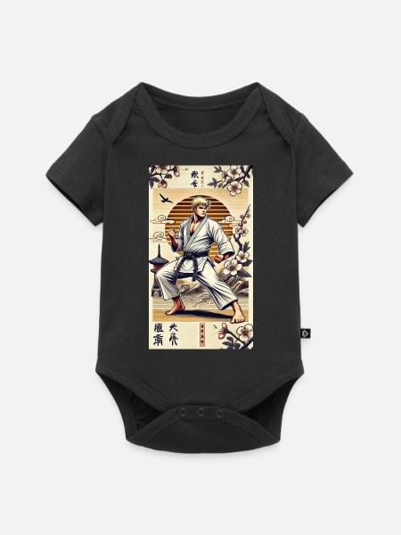 Karate MEISTER - Baby Premium Kurzarmbody - Schwarz