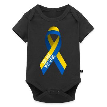 Support Ukraine Peace Design - Not Alone - Baby Premium short-sleeve bodysuit - black - Front