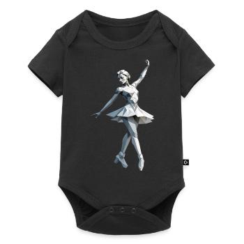 Low Poly Ballerina - Ballet Design - Baby Premium short-sleeve bodysuit - black - Front