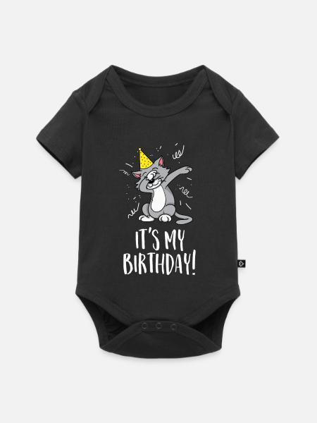 It's my birthday - Birthday and party cat - Baby Premium short-sleeve bodysuit - black