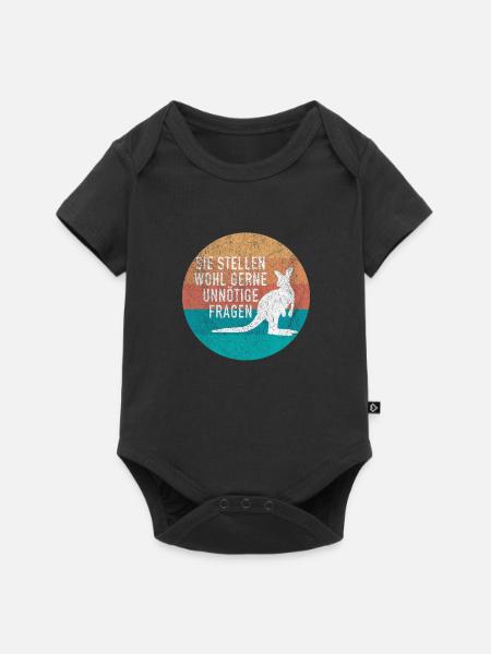 Känguru Witzige Sprüche Motiv - Baby Premium Kurzarmbody - Schwarz