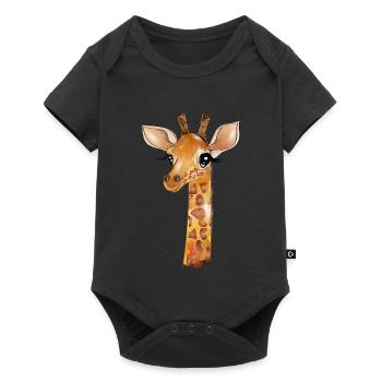 Zeichnung einer niedlichen Giraffe - Baby Premium Kurzarmbody - Schwarz - Vorne