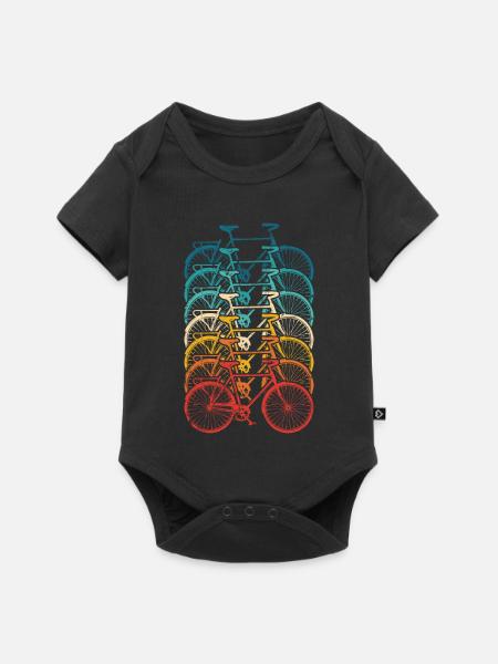 Rainbow Bike Stack Steigung - Baby Premium Kurzarmbody - Schwarz