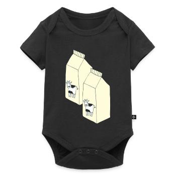 tetrapack milch - Baby Premium Kurzarmbody - Schwarz - Vorne