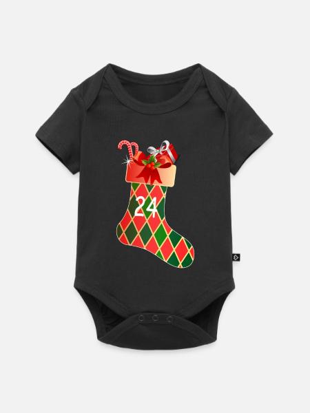 24 Dezember Socke - Baby Premium Kurzarmbody - Schwarz