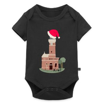 Christmas, Kiel Lighthouse Holtenau - Baby Premium short-sleeve bodysuit - black - Front