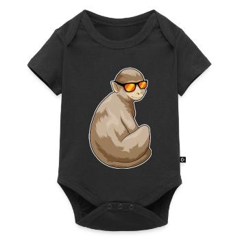 Monkey Sunglasses - Baby Premium short-sleeve bodysuit - black - Front