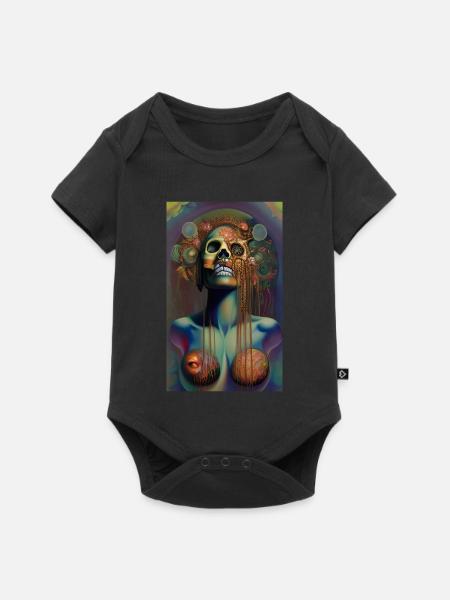 Beautiful fantasy Skull - Baby Premium Kurzarmbody - Schwarz