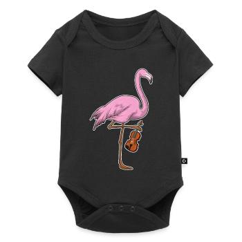Flamingo Musicien Guitare Musique - Body à manches courtes Premium Bébé - noir - Devant