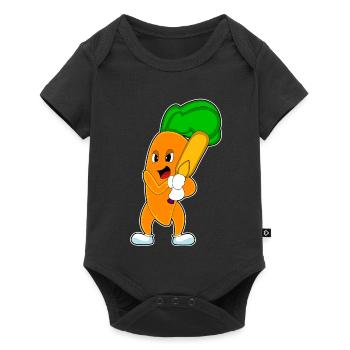 Carotte Cricket Batte de cricket - Body à manches courtes Premium Bébé - noir - Devant
