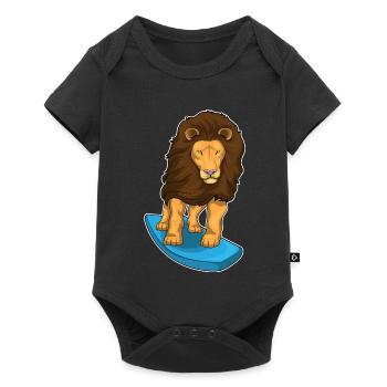 Lion Surfing Planche de surf Été - Body à manches courtes Premium Bébé - noir - Devant