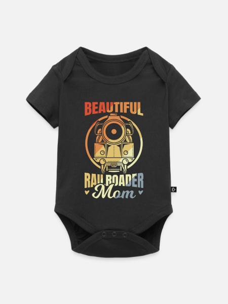 Eisenbahn Mama - Baby Premium Kurzarmbody - Schwarz